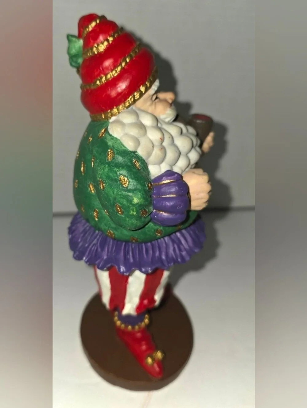 Vintage Jaimy Santa Figurine Jolly Father Christmas Smoking a Pipe Collectable